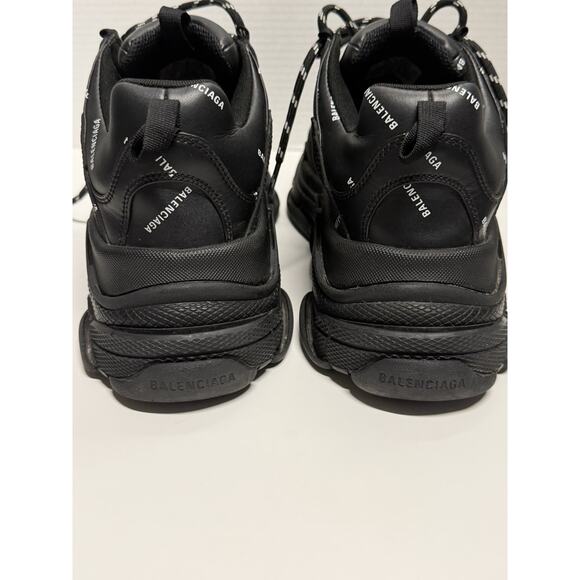 Balenciaga All Over Triple S Black Logo Lace Low Top Sneakers Men’s Us 10 EU 43